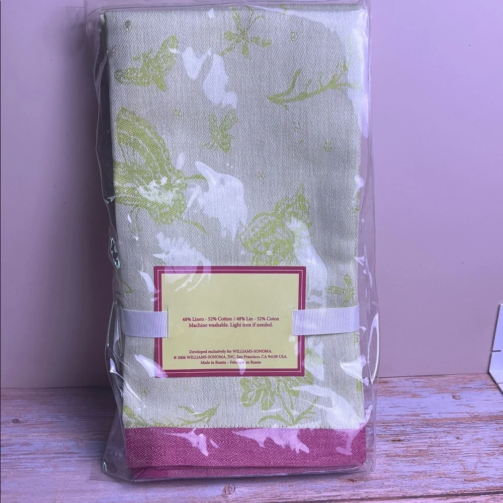 Vintage William Sonoma Butterfly Jacquard Napkins NEW Rare